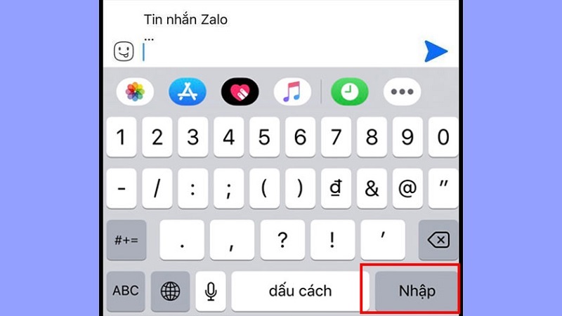 Cách xuống dòng trong Zalo trên iPhone