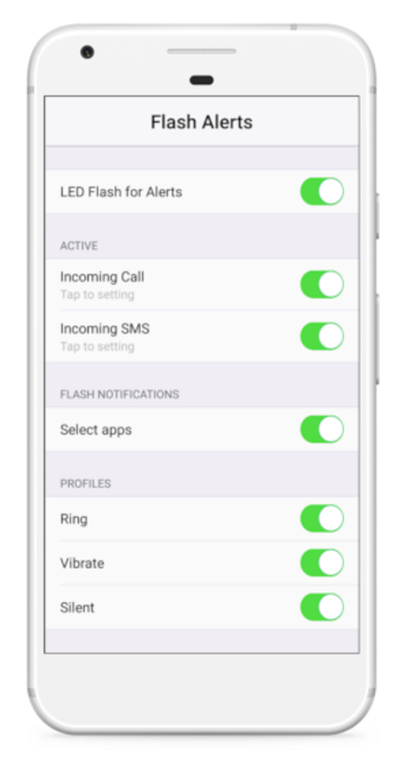 Cài đặt cuộc gọi đến nháy đèn flash tải một ứng dụng chuyên dụng như Cảnh báo Flash - Flash Alerts