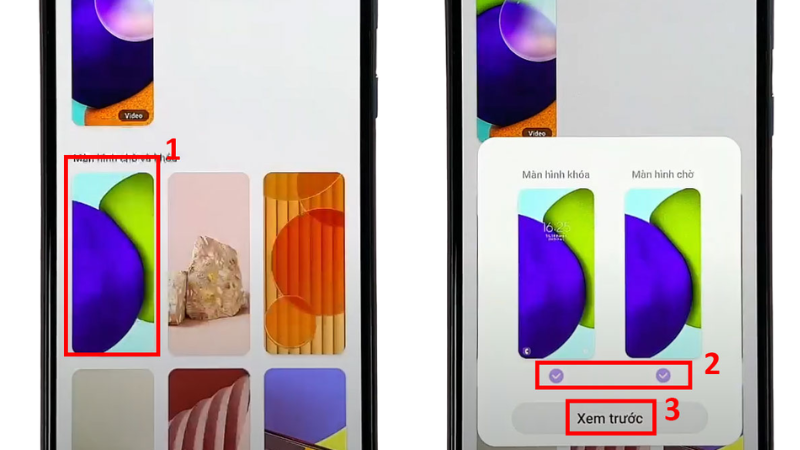 Cài đặt hình nền mặc định Samsung