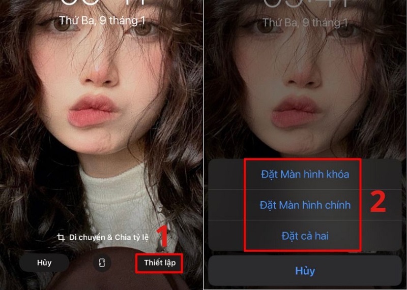 Nhấn nút Thiết lập nằm ở góc dưới bên phải màn hình