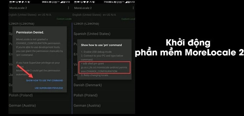 Sử dụng MoreLocale 2 trên điện thoại