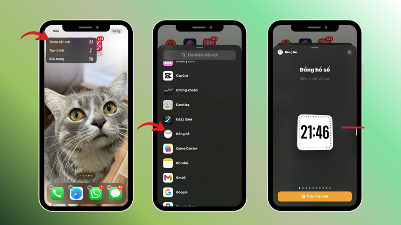 Cài và tùy chỉnh đồng hồ trên màn hình iPhone