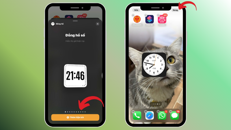 Cài và tùy chỉnh đồng hồ trên màn hình iPhone nhanh chóng