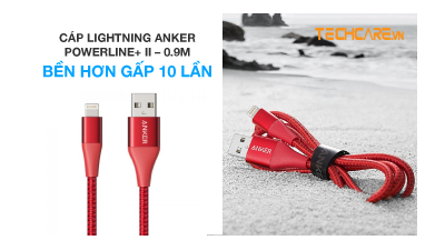 Cáp sạc Lightning Anker PowerLine+ II 0.9m