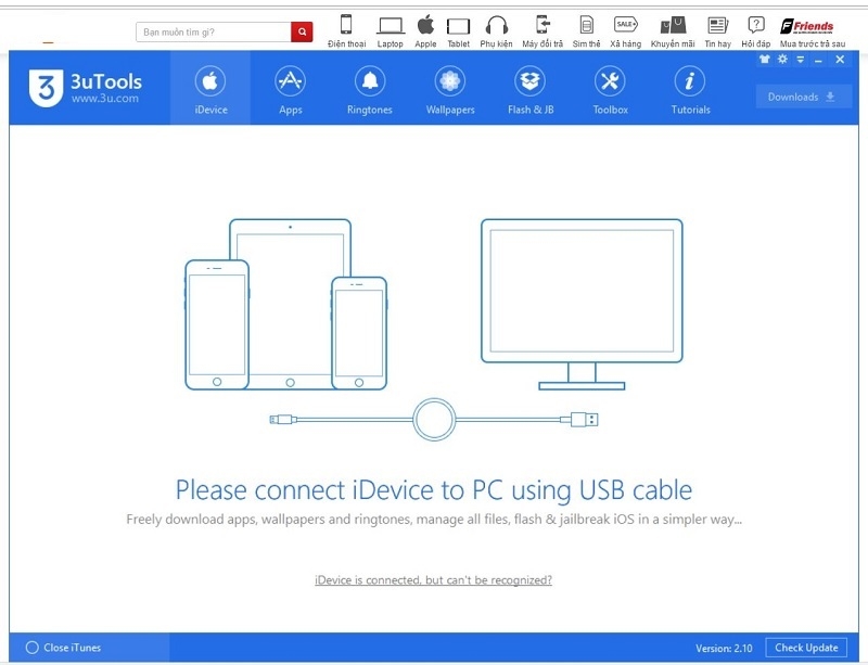 Tải công cụ 3uTools cho máy tính