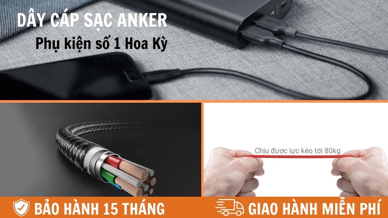 Techcare là đơn vị phân phối Dây Sạc Anker Chính Hãng