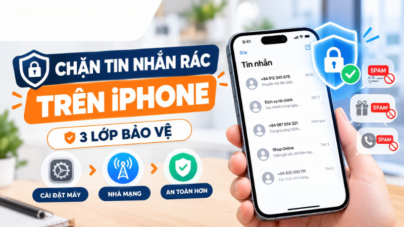 Chặn Tin Nhắn Rác iPhone: 3 Lớp Bảo Vệ Đơn Giản, Hiệu Quả