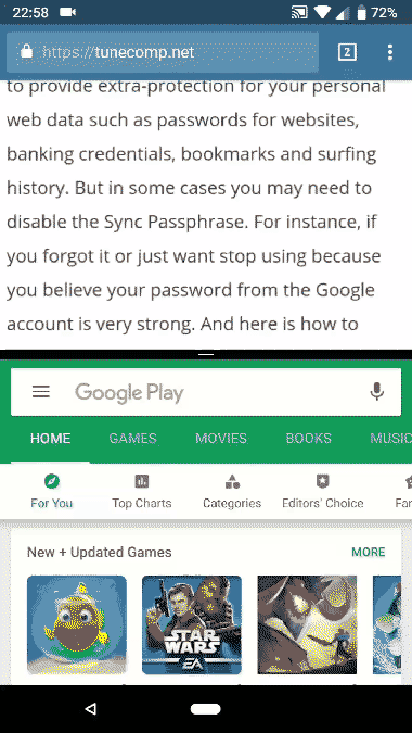 chia đôi màn hình android 9