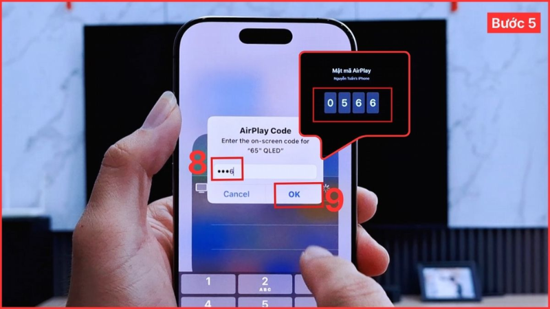 chiếu màn hình iPhone qua tivi Samsung Dùng AirPlay