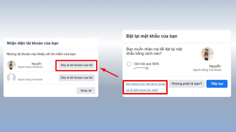 Chọn Bạn không còn quyền truy cập vào những thông tin này