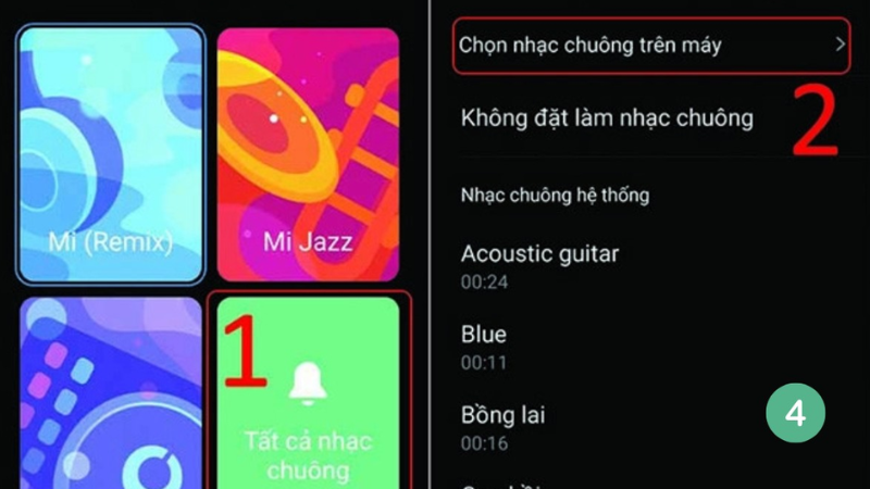 Chọn nhạc chuông điện thoại Oppo qua thư mục