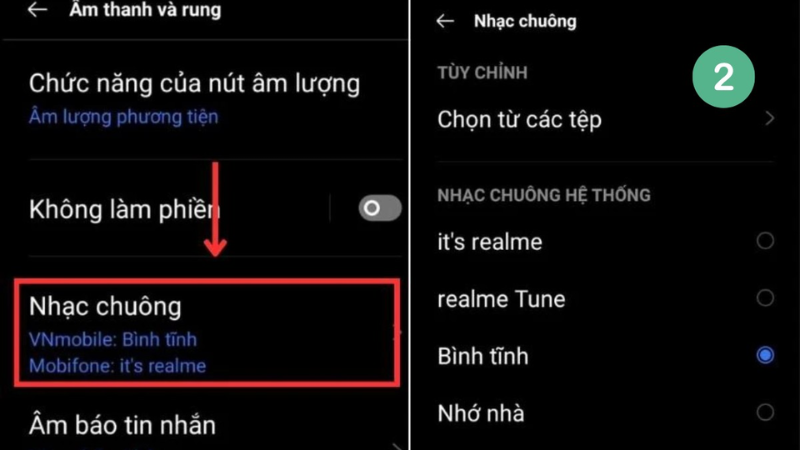 Chọn Nhạc chuông Oppo