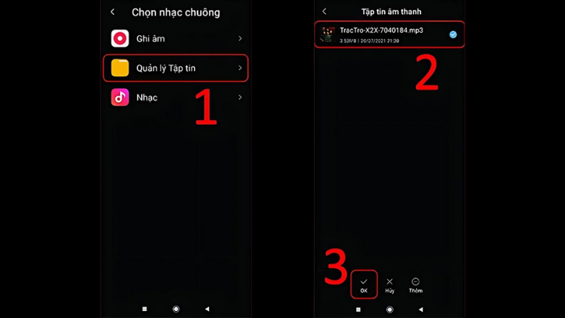 Chọn nhạc chuông Oppo qua quản lý tập tin