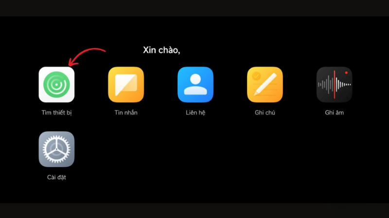 chọn Tìm thiết bị (Find device) trên Xiaomi Cloud