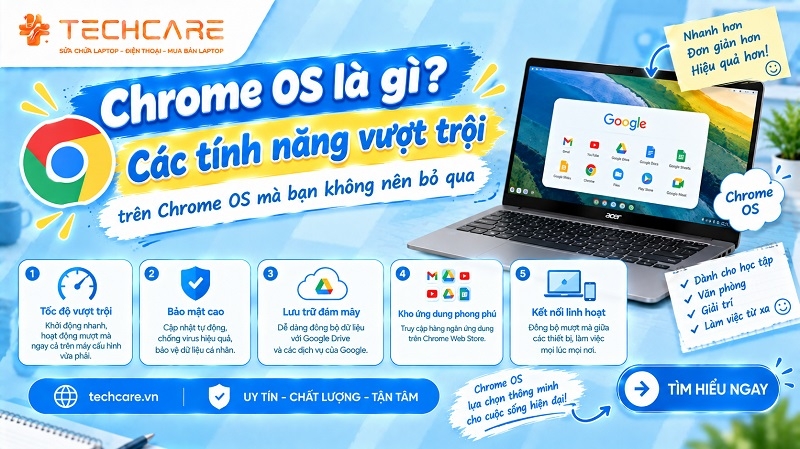 Chrome OS là gì? Các tính năng vượt trội trên Chrome OS mà bạn không nên bỏ qua