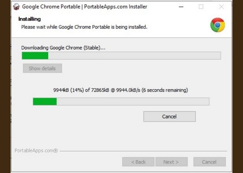 Hãy chờ đợi trong giây lát để chương trình thực hiện cài đặt