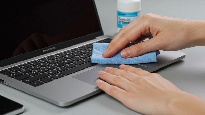 Vệ sinh bề mặt touchpad Vệ sinh bề mặt touchpad