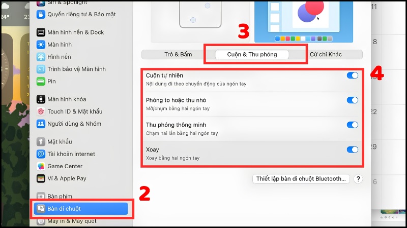 Bật cuộn hai ngón trong cài đặt của MacOS bước 2 Bật cuộn hai ngón trong cài đặt của MacOS bước 2