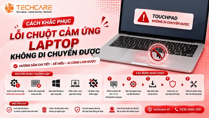 Cách khắc phục lỗi chuột cảm ứng laptop không di chuyển được