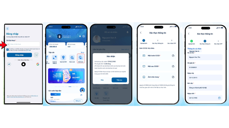 Chuyển Đổi eSIM qua nhà mạng mobilephone