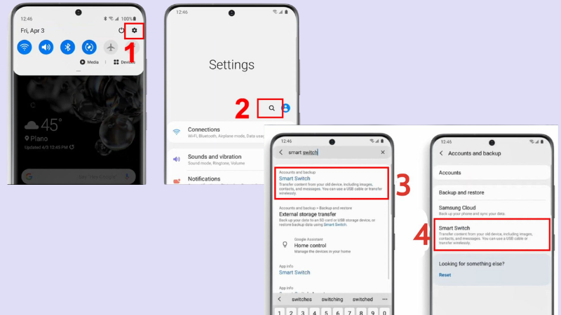 Chuyển Dữ Liệu Không Dây Bằng Smart Switch 