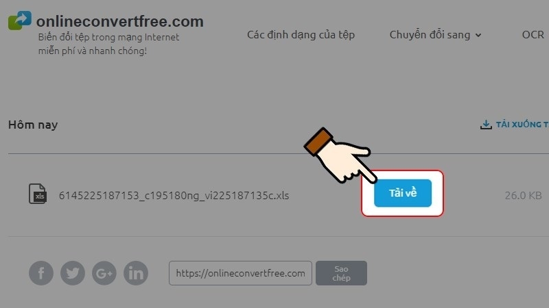 Nhấn nút Tải về