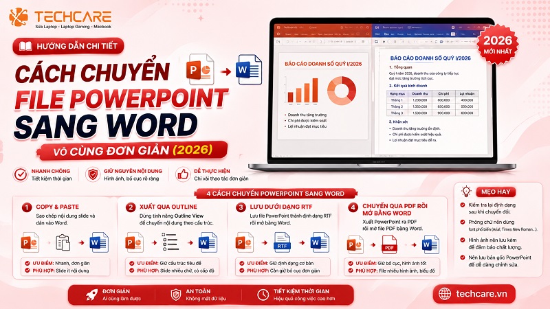 Cách chuyển file PowerPoint sang Word vô cùng đơn giản (2026)