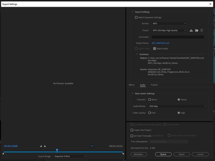Cách chuyển từ MP4 sang MP3 bằng phần mềm Adobe Premiere Pro