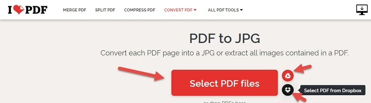 Chuyển đổi PDF sang JPG bằng IlovePDF