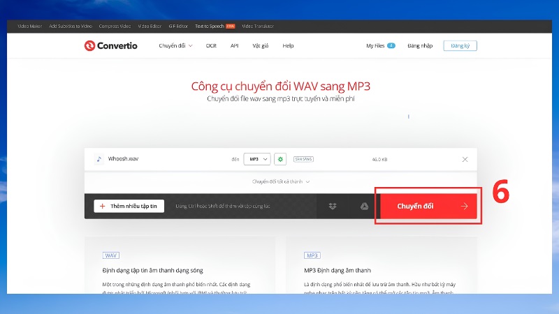 Tải file MP3 sau khi chuyển đổi xong Tải file MP3 sau khi chuyển đổi xong