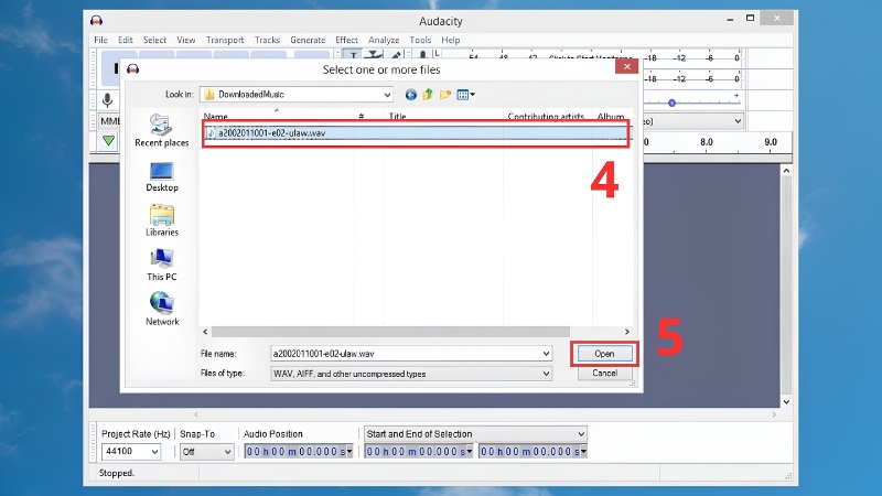 Menu Export Audio trong Audacity Menu Export Audio trong Audacity
