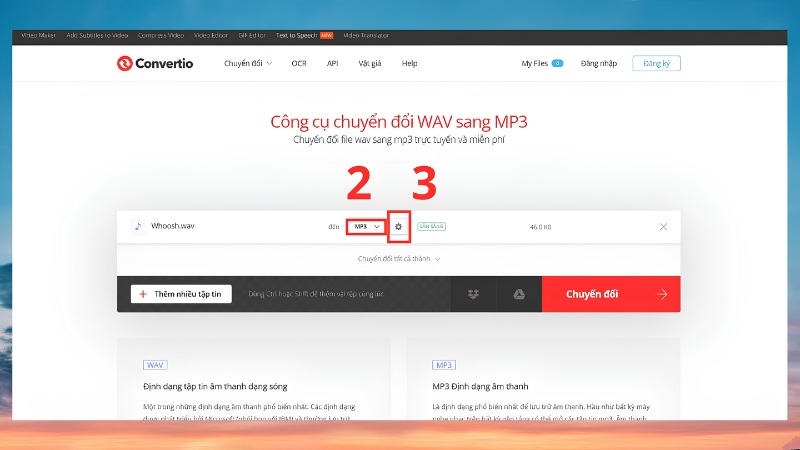 Chọn đầu ra MP3 và Bitrate trên trang chuyển đổi online Chọn đầu ra MP3 và Bitrate trên trang chuyển đổi online