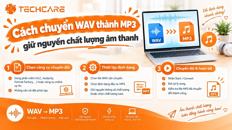 Cách chuyển WAV thành MP3 giữ nguyên chất lượng âm thanh