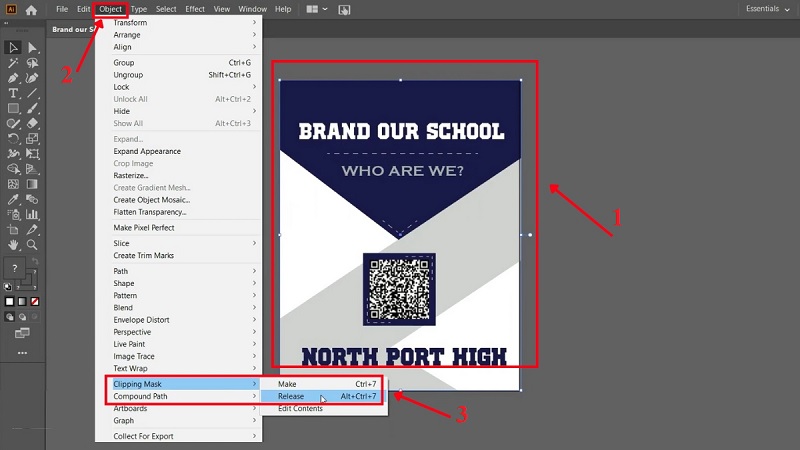 Gỡ bỏ Clipping Mask bằng lệnh Release Gỡ bỏ Clipping Mask bằng lệnh Release