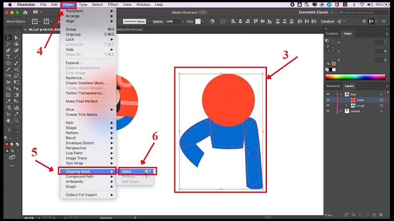 Kết quả sau khi tạo Clipping Mask thành công Kết quả sau khi tạo Clipping Mask thành công