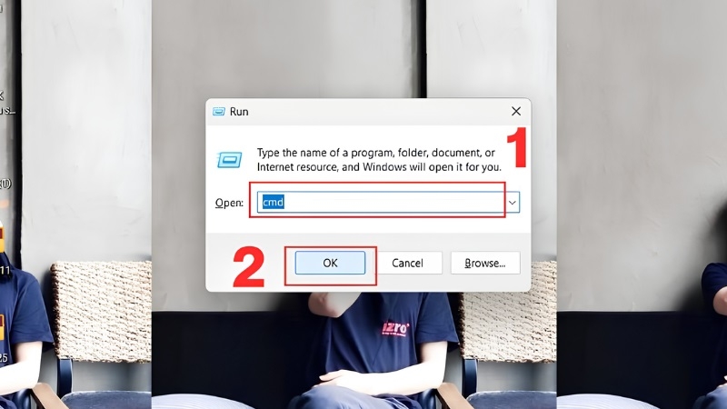 Hộp thoại Run vừa được mở trên màn hình Windows Hộp thoại Run vừa được mở trên màn hình Windows