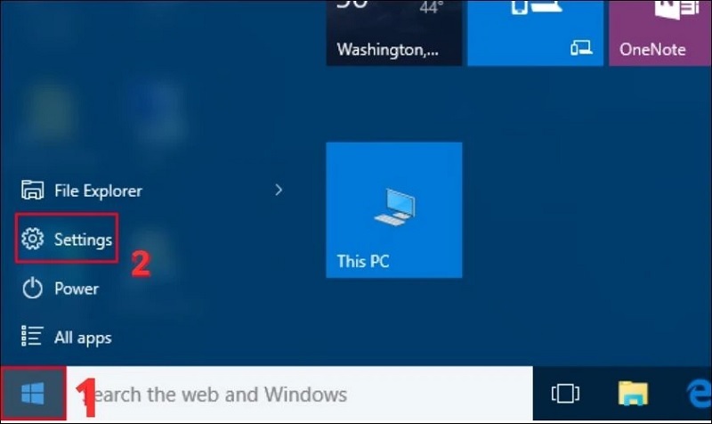 Chọn vào mục Settings