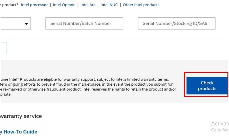 Chọn vào nút Check Products