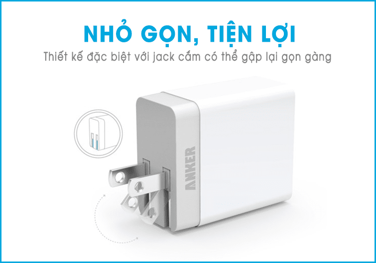 củ sạc anker Dual Port 20W 2 Cổng USB