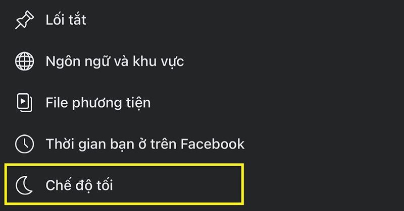 Chọn Chế độ tối
