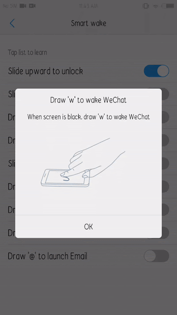 Vẽ w để đánh thức WeChat