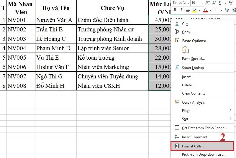 Định dạng số có dấu phân cách hàng nghìn bước 2 Định dạng số có dấu phân cách hàng nghìn bước 2