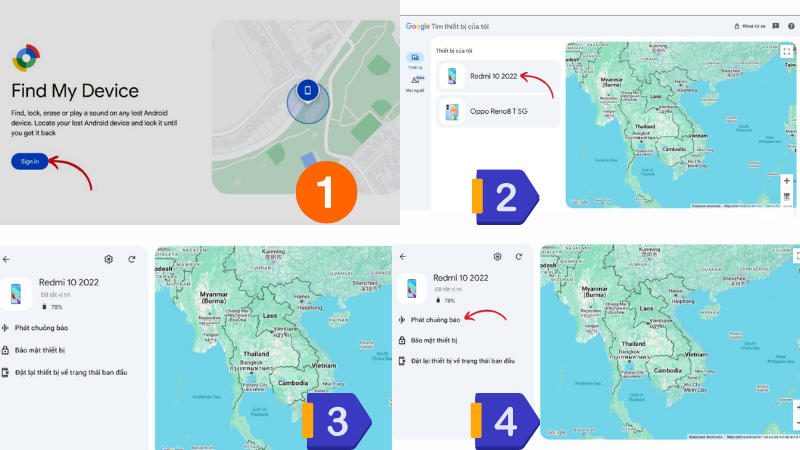 Định vị bằng Google Find My Device