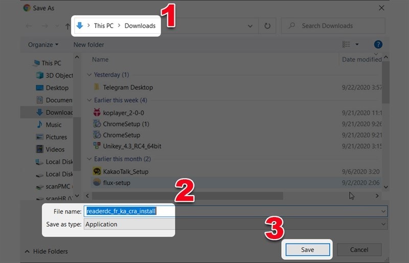 Chọn thư mục để lưu file cài đặt