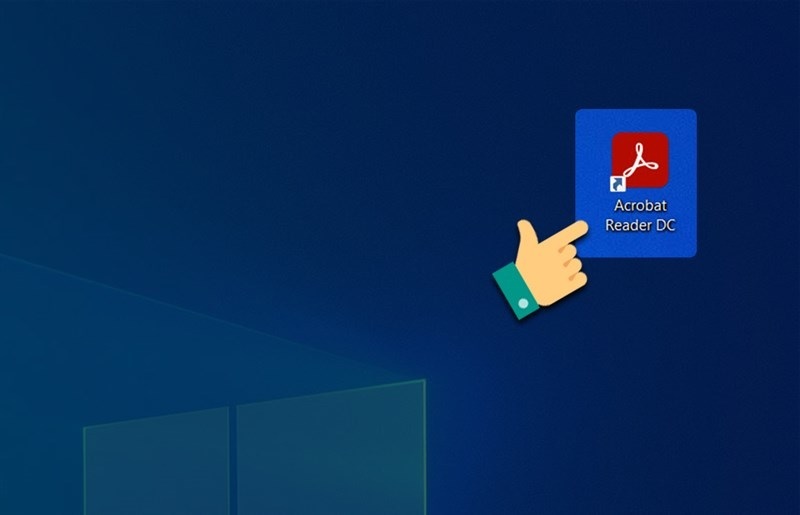 Khởi động phần mềm Adobe Reader lên trên máy tính