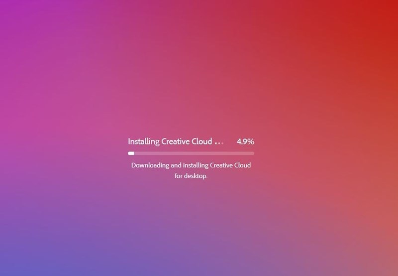 Chờ đợi cho đến khi quá trình cài đặt Creative Cloud được hoàn tất
