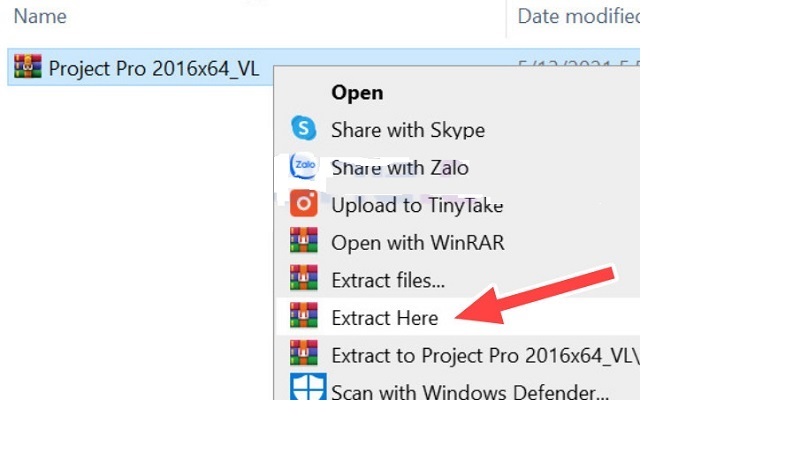 Giải nén file thông qua phần mềm WinRaR