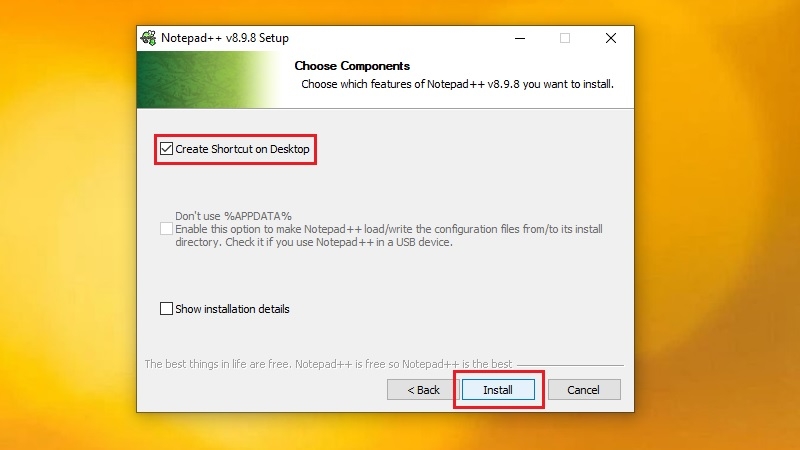 Hoàn tất cài đặt Notepad++ và biểu tượng trên màn hình desktop