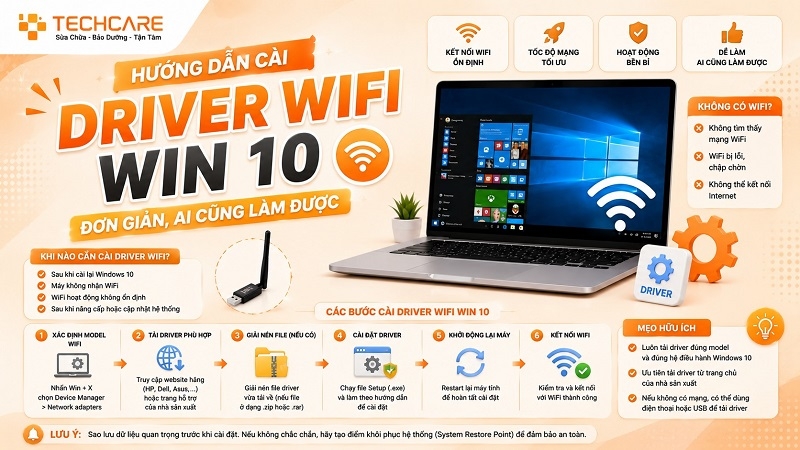 Hướng dẫn cài Driver Wifi Win 10 đơn giản, ai cũng làm được