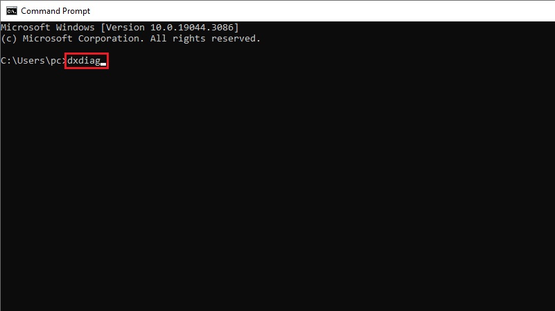 Gõ lệnh dxdiag trong Command Prompt để mở công cụ kiểm tra cấu hình Gõ lệnh dxdiag trong Command Prompt để mở công cụ kiểm tra cấu hình